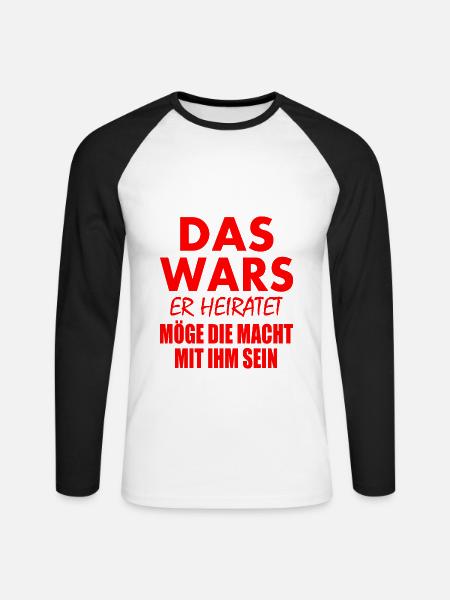Das wars er heiratet - Unisex Baseballshirt langarm - Weiß/Schwarz