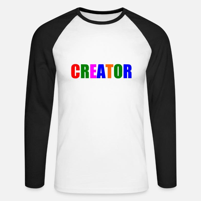 Creator - Unisex Baseballshirt langarm - Weiß/Schwarz