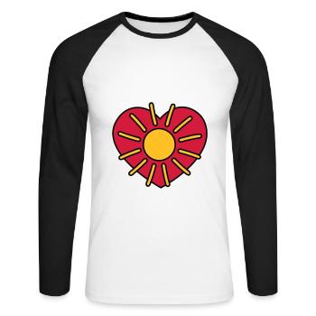 Soleil Soleil - sunshine - soleil - T-shirt baseball manches longues Homme - blanc/noir - Devant - Nik (191cm)