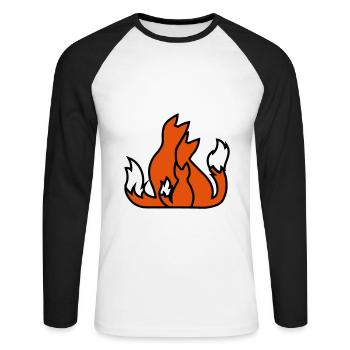 Fox family fox family gift idea gift idea - Unisex Long Sleeve Baseball T-Shirt - white/black - Front - Nik (191cm)