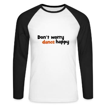 tanzen - Unisex Baseballshirt langarm - Weiß/Schwarz - Vorne - Nik (191cm)