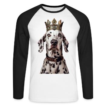 Dalmatiner - Unisex Baseballshirt langarm - Weiß/Schwarz - Vorne - Nik (191cm)