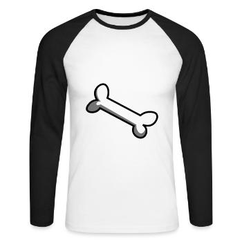 Bone / dog bone / bone / os / gift idea - Unisex Long Sleeve Baseball T-Shirt - white/black - Front - Nik (191cm)