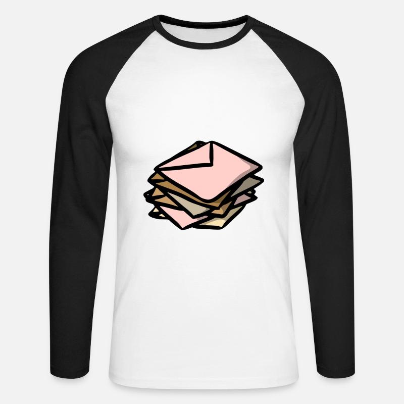Briefe letters Briefumschlag envelope - Unisex Baseballshirt langarm - Weiß/Schwarz