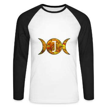 Moon Phases E 38 J - Unisex Long Sleeve Baseball T-Shirt - white/black - Front - Nik (191cm)