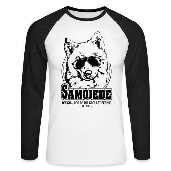 SAMOJEDE coolest people dogs saying dog Wilsigns - Unisex Long Sleeve Baseball T-Shirt - white/black - Front - Nik (191cm)