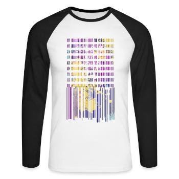 Bring color to your life - Unisex Long Sleeve Baseball T-Shirt - white/black - Front - Nik (191cm)