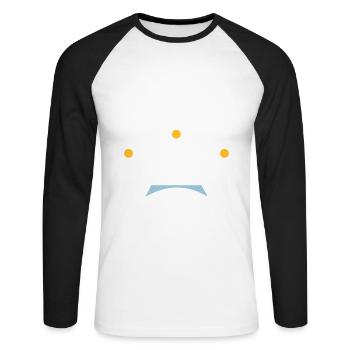 Mir ist so fad, man bringe mir den Hofnarr - Unisex Baseballshirt langarm - Weiß/Schwarz - Vorne - Nik (191cm)