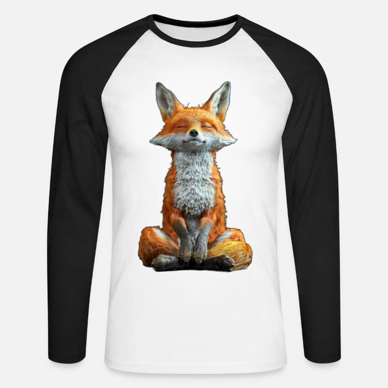 Fuchs - Unisex Baseballshirt langarm - Weiß/Schwarz