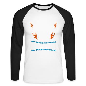 custom garage motorcycle - Unisex Long Sleeve Baseball T-Shirt - white/black - Front - Nik (191cm)