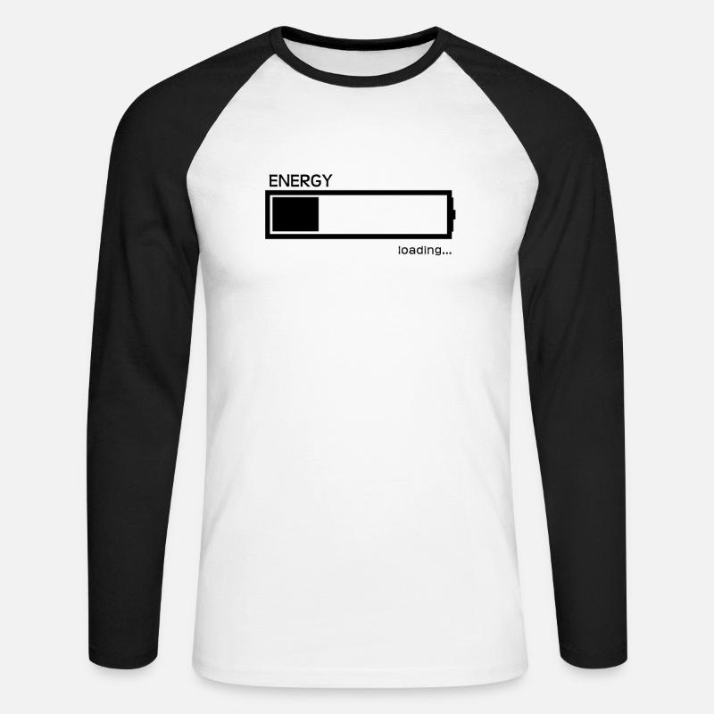 Energy Loading - Unisex Baseballshirt langarm - Weiß/Schwarz