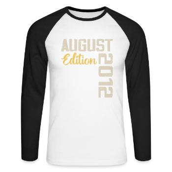Anniversaire Août 2012 - Edition Limitée Août 2012 - T-shirt baseball manches longues Homme - blanc/noir - Devant - Nik (191cm)