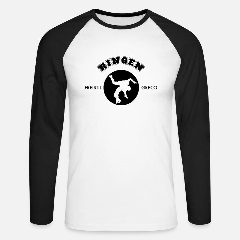 Ringen - Unisex Baseballshirt langarm - Weiß/Schwarz