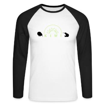 kiwi - T-shirt baseball manches longues Homme - blanc/noir - Devant - Nik (191cm)