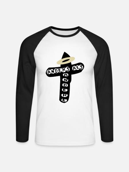 anders als andere - Unisex Baseballshirt langarm - Weiß/Schwarz
