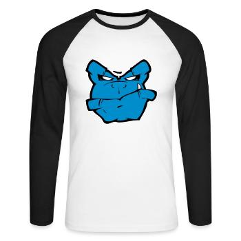 Gorilla Monster - Unisex Baseballshirt langarm - Weiß/Schwarz - Vorne - Nik (191cm)