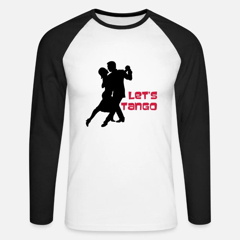 Lets Tango 1 - Unisex Long Sleeve Baseball T-Shirt - white/black