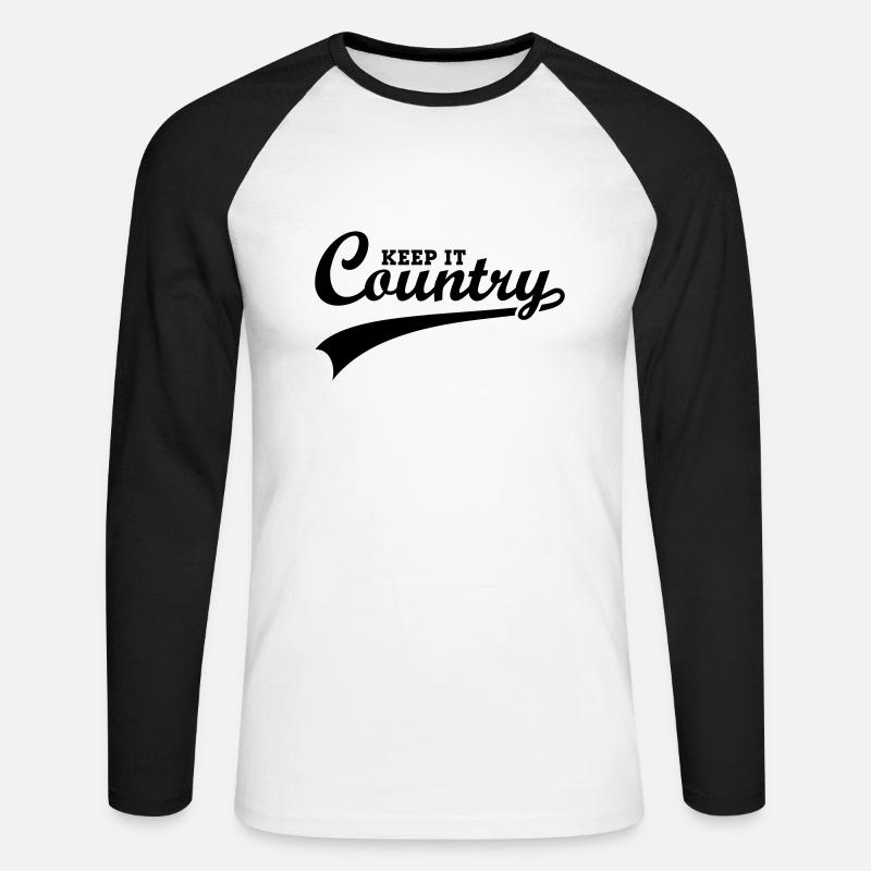 KEEP IT COUNTRY OLD SCHOOL - Unisex Baseballshirt langarm - Weiß/Schwarz