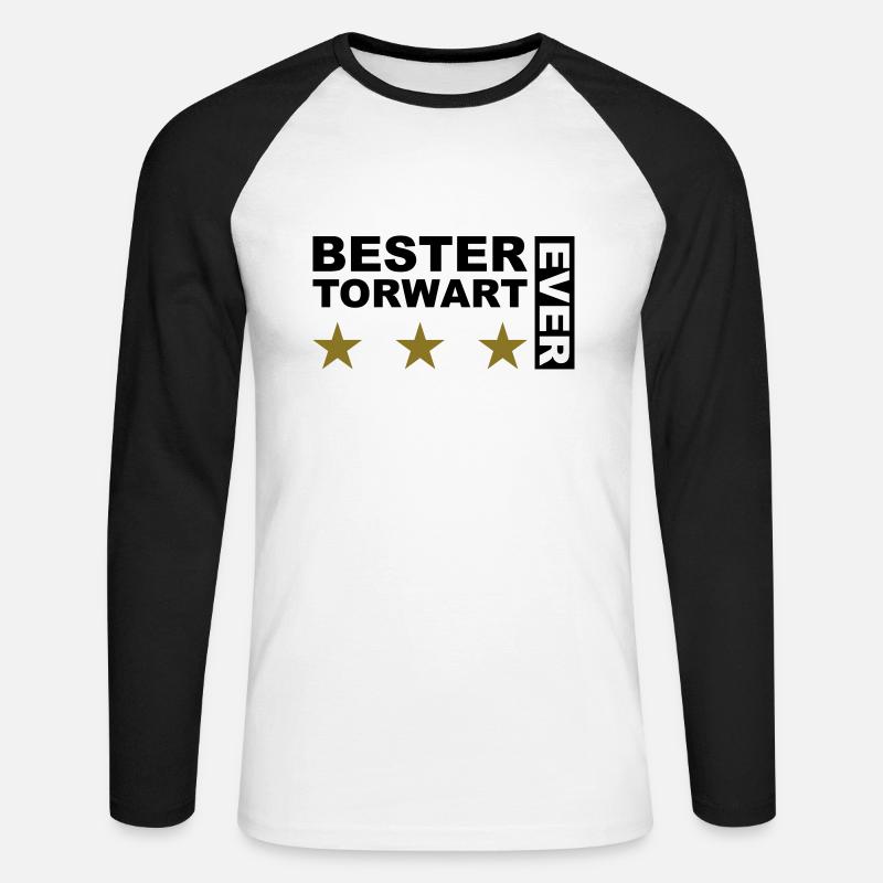 Bester Torwart - V2 - Unisex Baseballshirt langarm - Weiß/Schwarz