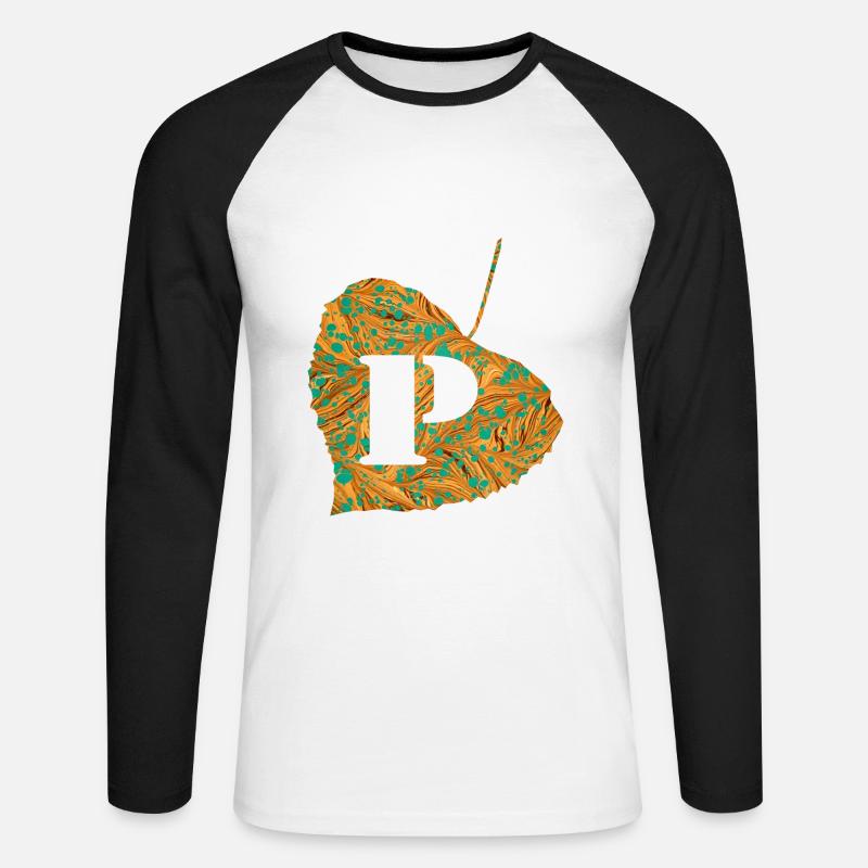 blatt e 95 p - Unisex Baseballshirt langarm - Weiß/Schwarz