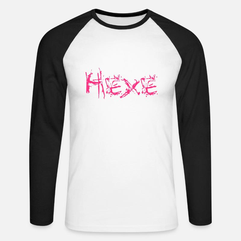 Hexe vector - Unisex Baseballshirt langarm - Weiß/Schwarz