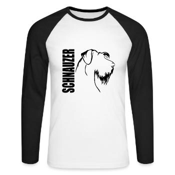 SCHNAUZER Profil Chiens Chien Wilsigns - T-shirt baseball manches longues Homme - blanc/noir - Devant - Nik (191cm)