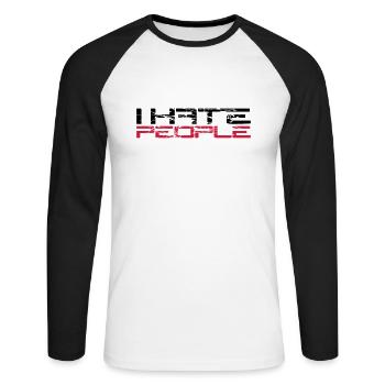 scratches cracks graffiti spray drops sticker aufkl - Unisex Long Sleeve Baseball T-Shirt - white/black - Front - Nik (191cm)
