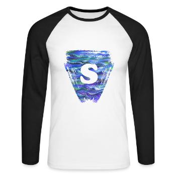 Triangle E 103 S - T-shirt baseball manches longues Homme - blanc/noir - Devant - Nik (191cm)