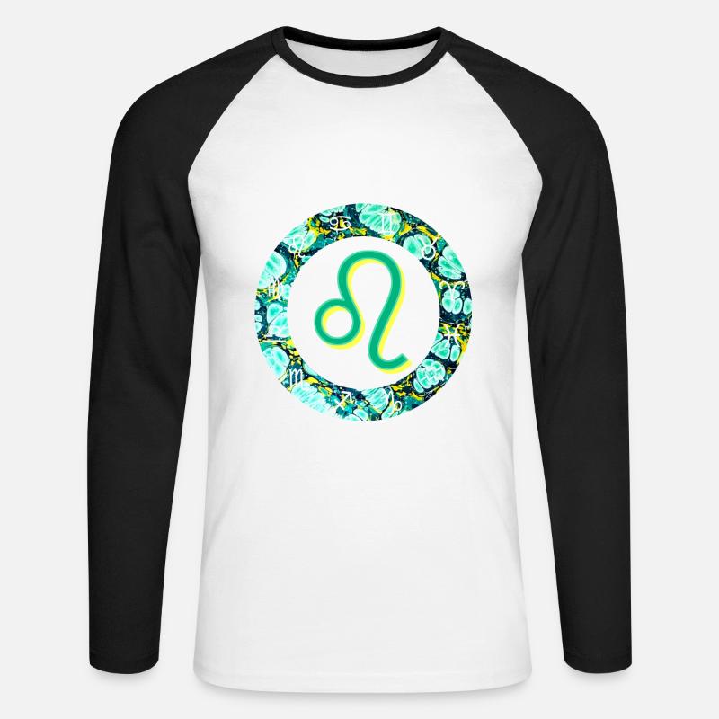 löwe e 241 - Unisex Baseballshirt langarm - Weiß/Schwarz