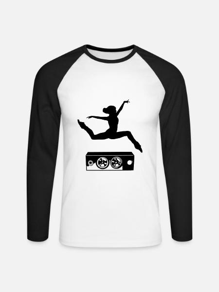 Dancer and speaker - Unisex Long Sleeve Baseball T-Shirt - white/black