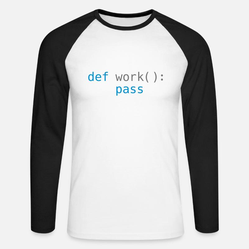 Python pass work - T-shirt baseball manches longues Homme - blanc/noir