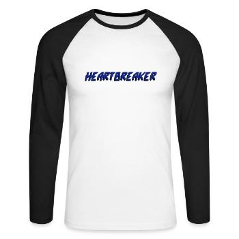 bleu crève-coeur - T-shirt baseball manches longues Homme - blanc/noir - Devant - Nik (191cm)
