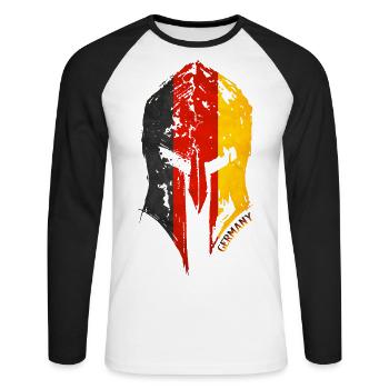 germany - Unisex Baseballshirt langarm - Weiß/Schwarz - Vorne - Nik (191cm)