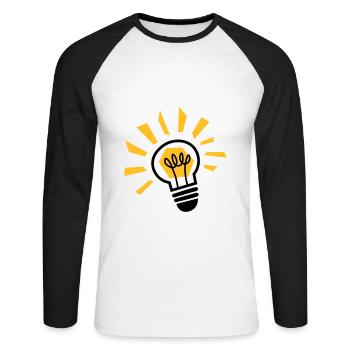 Light bulb - light bulb - ampoule - lamp - light - Unisex Long Sleeve Baseball T-Shirt - white/black - Front - Nik (191cm)