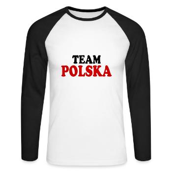 Polska - T-shirt baseball manches longues Homme - blanc/noir - Devant - Nik (191cm)