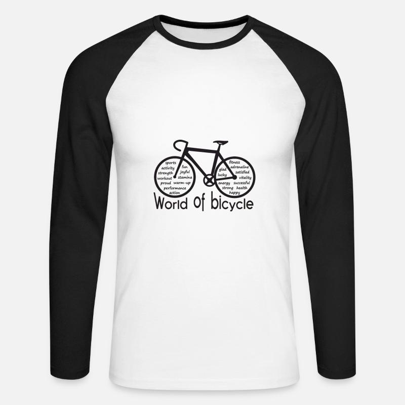 Mondo delle biciclette - Maglia da baseball a manica lunga da uomo - bianco/nero