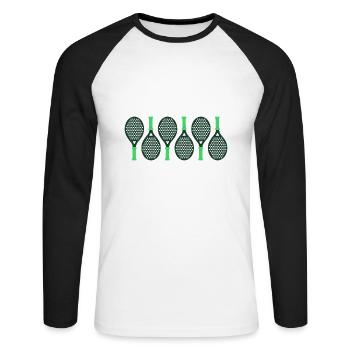 padel padeltennis paddel padel tennis padel joueur - T-shirt baseball manches longues Homme - blanc/noir - Devant - Nik (191cm)