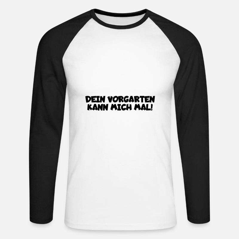 Vorgarten Spruch - Unisex Baseballshirt langarm - Weiß/Schwarz