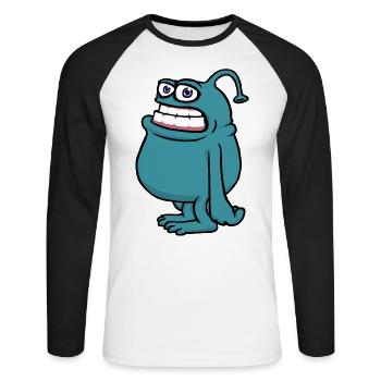Mampfredo - T-shirt baseball manches longues Homme - blanc/noir - Devant - Nik (191cm)