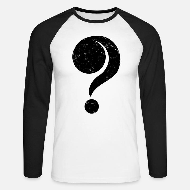 Fragezeichen ? sixties - Unisex Baseballshirt langarm - Weiß/Schwarz