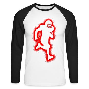 Football masculin garçons Football américain - T-shirt baseball manches longues Homme - blanc/noir - Devant - Nik (191cm)