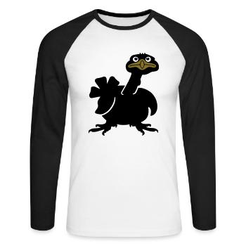 Truthahn (3c) - Unisex Baseballshirt langarm - Weiß/Schwarz - Vorne - Nik (191cm)