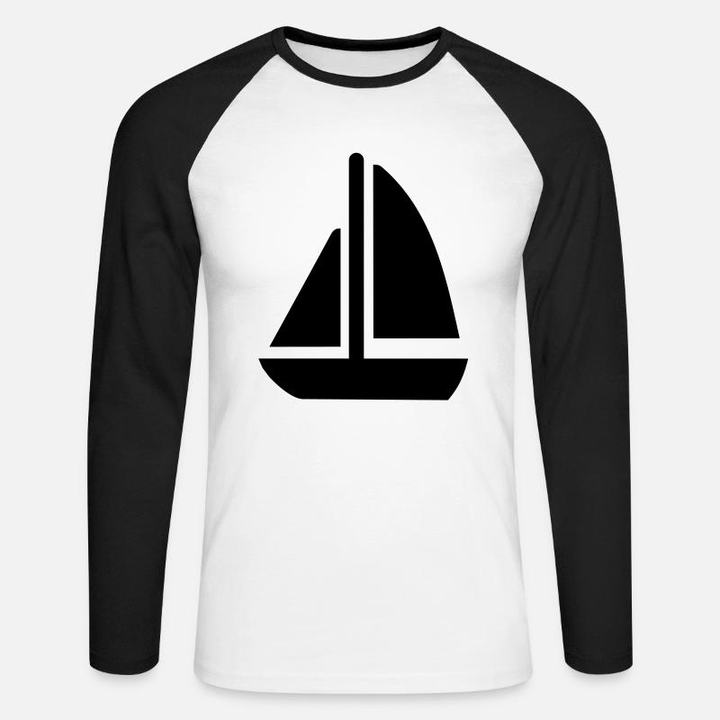 Segeln Boot - Unisex Baseballshirt langarm - Weiß/Schwarz