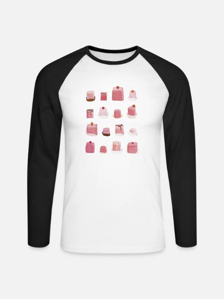Sugar-sweet pink punch-crab - Unisex Long Sleeve Baseball T-Shirt - white/black