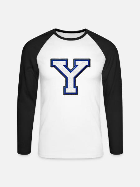 Varsity Y Yale - Unisex Baseballshirt langarm - Weiß/Schwarz
