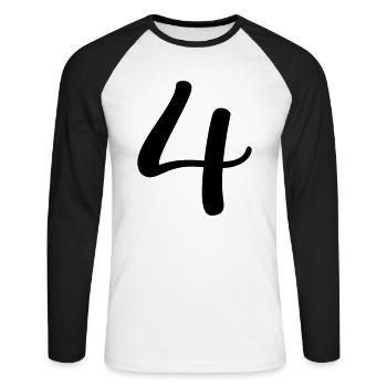 4 - Unisex Long Sleeve Baseball T-Shirt - white/black - Front - Nik (191cm)