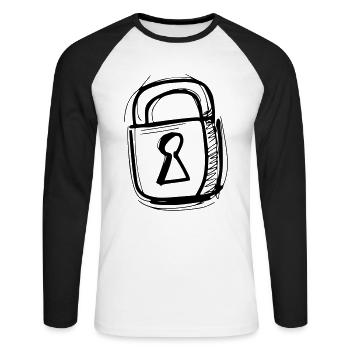 Château - Cadenas - T-shirt baseball manches longues Homme - blanc/noir - Devant - Nik (191cm)
