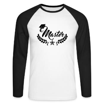 Master en - T-shirt baseball manches longues Homme - blanc/noir - Devant - Nik (191cm)