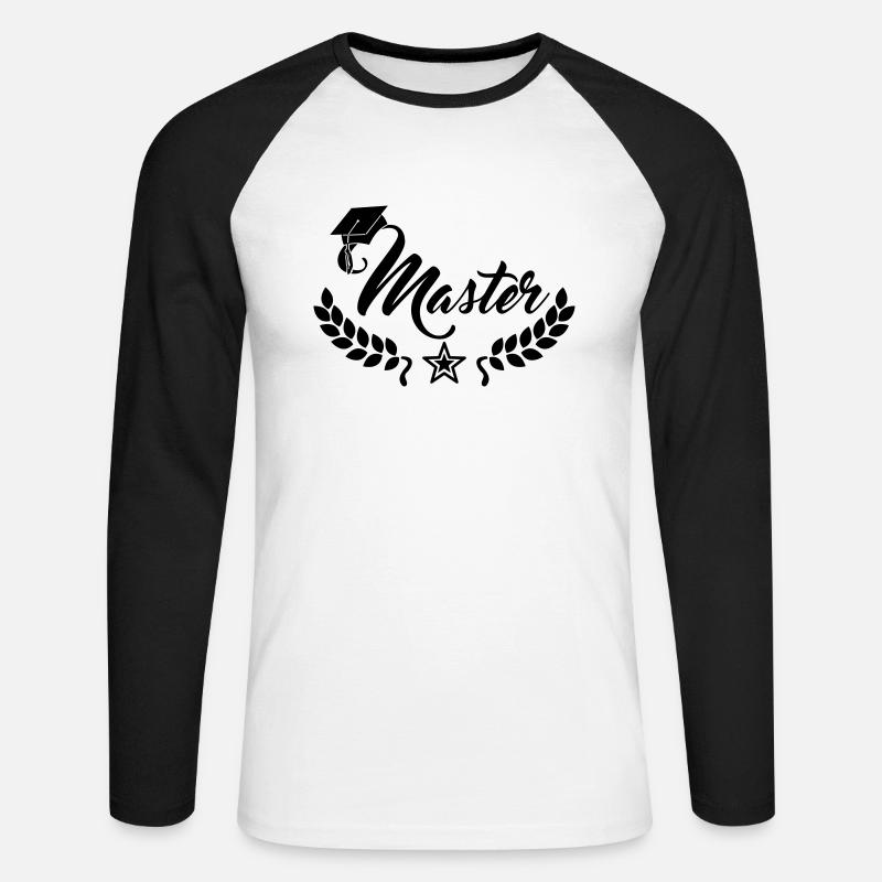 master abschluss - Unisex Baseballshirt langarm - Weiß/Schwarz