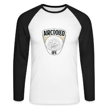 Ersatzrad-Werkzeugsatz - Aircooled Life Classic Car - Unisex Baseballshirt langarm - Weiß/Schwarz - Vorne - Nik (191cm)
